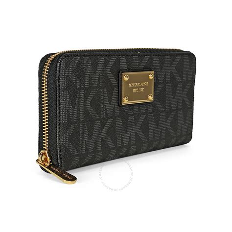 michael kors black wallet|michael kors black zipper wallet.